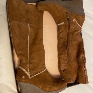 Ugg suede wedge boots - worn only twice.